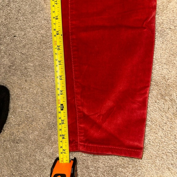 J. Crew Red Velvet Toothpick Pants Women's Size 24 - Picture 10 of 10